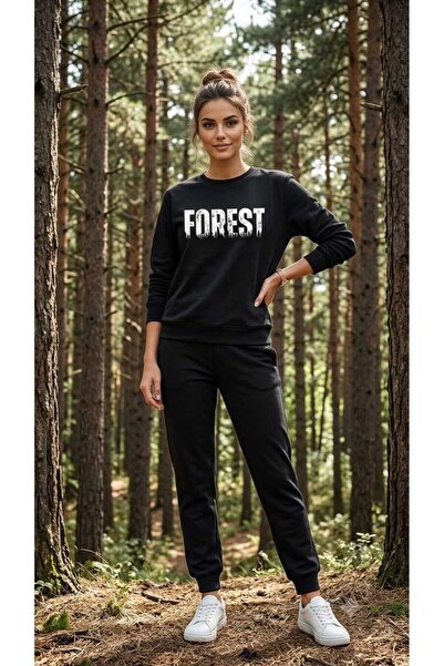 CLOTHES33 Trening cu guler rotund, set din 2 piese, model unisex, cu imprimeu...