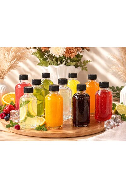 50ml şişe siyah kapaklı 6 adet çok amaclı şişe