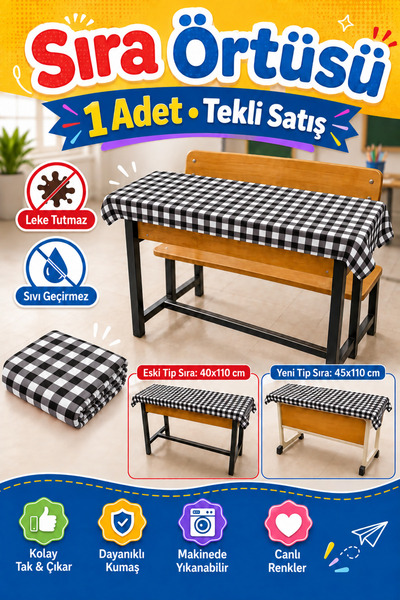 Soft Kare Tekli Duck Kumaş Sıra Örtüsü – Ölçü ve Renk Seçenekli, Leke Tutmaz,...