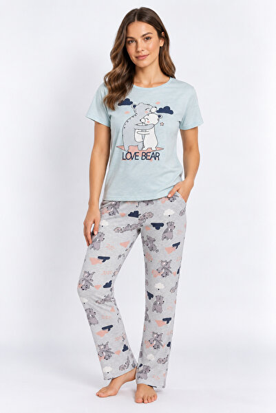 lindros Pijama damă, , imprimeu ,,Love Bear''