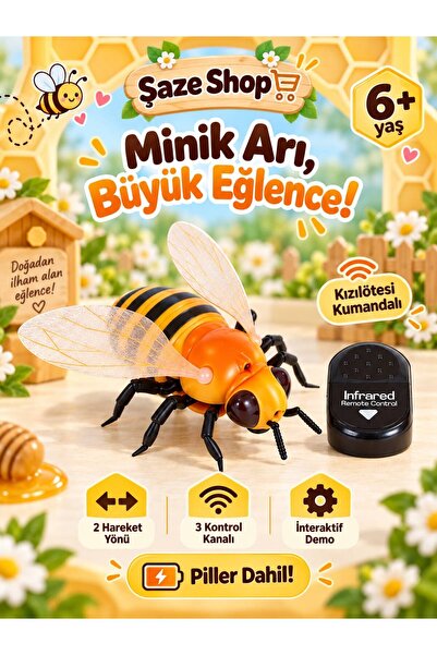 SAZE Şaze Shop Kızılötesi Uzaktan Kumandalı Oyuncak Arı 2 Yönlü Hareket Demo ...