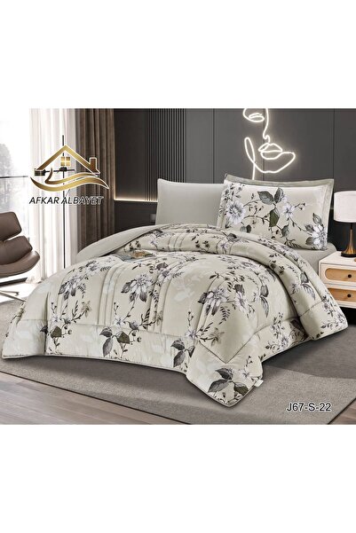 Afkar Albayet Nora 4-Piece Summer Microfiber Bedspread - Filled Comforter and...