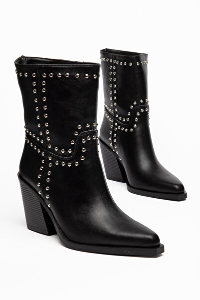 MS SUGAR SHOES Γυναικείες μπότες καουμπόι με λεπτομέρεια από καρφιά, μυτερή μ...