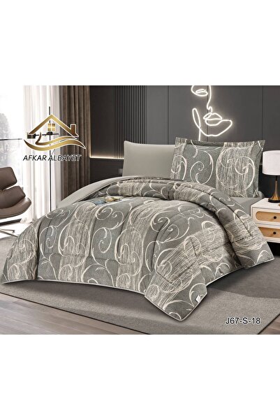 Afkar Albayet Floral Fitted Sheet Summer 4 Piece Microfiber - Filling Comfort...