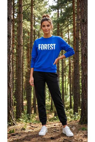 CLOTHES33 Trening cu guler rotund, set din 2 piese, model unisex, cu imprimeu...