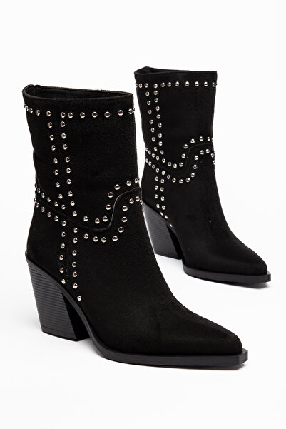 MS SUGAR SHOES Γυναικείες μπότες καουμπόι με λεπτομέρεια από καρφιά, μυτερή μ...