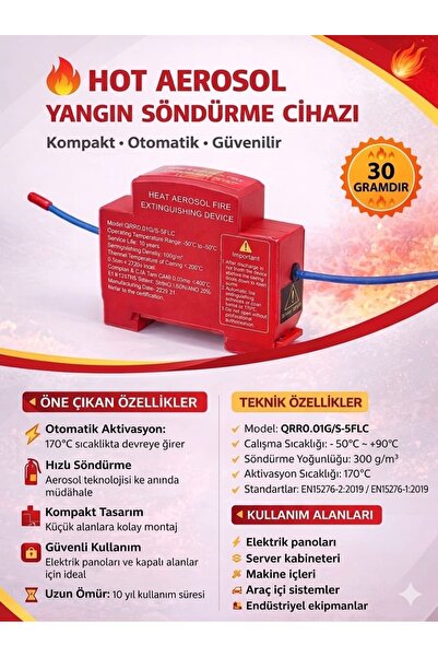 HOT AEROSOL Otomatik Yangın Söndürme Cihazı ( 30 Gram ) Orta Boy