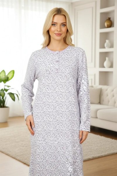 Mariposa Secret Special Design Women's Purple Long Sleeve Nightgown Mother Model