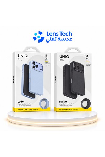 uniq Lyden iPhone 18 Pro Case – Premium Vegan Leather in Frost Blue with Alum...