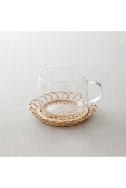ForWhat 12Pcs 6-Person Bamboo Coasters Cup Tea Set for Office Home Office Gift