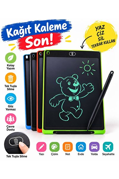 BuradaBuldun Lcd Digital Writing Board with Pen Drawing and Note-Taking Table...