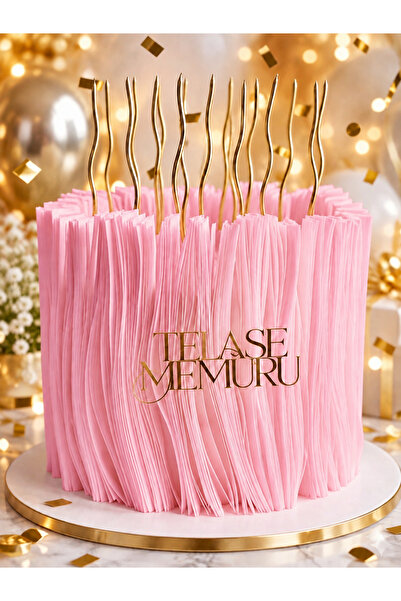 telaşe memuru Hazır Kesilmiş Pembe Yenilebilir Yan Pasta Şeriti - Pasta Süsü ...