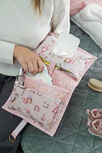 EMİLA HOME Baby Diaper Care Bag Girl & Organizer & Pouch & (24X40 cm)