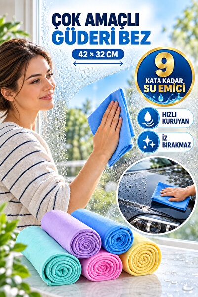 HerŞey Marketing Mikrofiber Sentetik Güderi Cam Bezi Lüx Genel Temizlik Bezi ...
