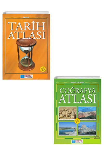 Evrensel İletişim Yayınları Tarih ve Coğrafya Atlası - Resimli Grafikli 2 Kitap Set