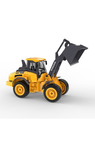DOUBLE EAGLE Incarcator frontal RC Volvo L50H cu licenta, Double E E569-003, 1:16, telecomanda 2.4 GHz, cupa functionala, lumini si sunete, 6 ani+