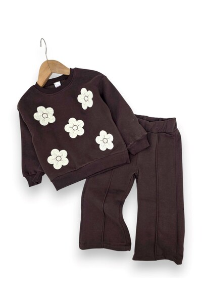 Egelite Girl Child 2-3-4-5-6 Years Old Winter 3 Threaded Daisy Embroidered Br...