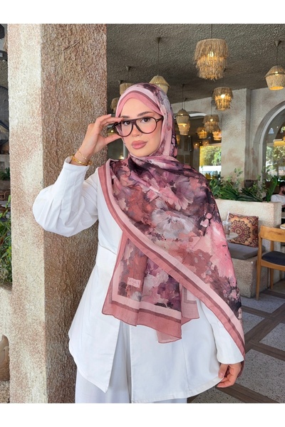 CUOCA LOUNGE Celina Çiçek Desen Pamuk Crash Gül Kurusu Şal