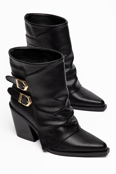 MS SUGAR SHOES Γυναικείες μπότες καουμπόι + διπλή πόρπη + μυτερή μύτη + μπότε...