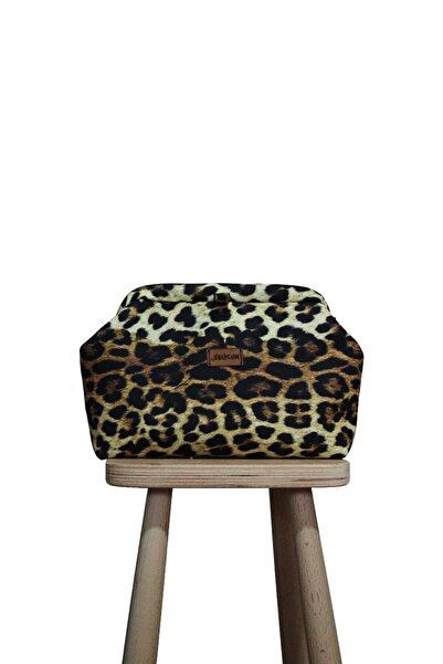 BUSRAKAZANCDESİGN Leopar Desenli Gizli Burslu Portföy Clutch Çanta
