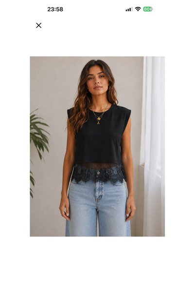 LUNESSAWOMEN Dantelli Vatkalı Kadın Bluz