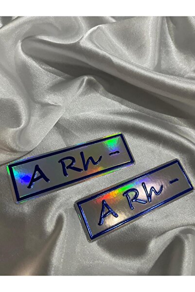 CEBECİOTO A Rh - Kan Group Logo Embossed Metallized Blue Sticker 2-Pack