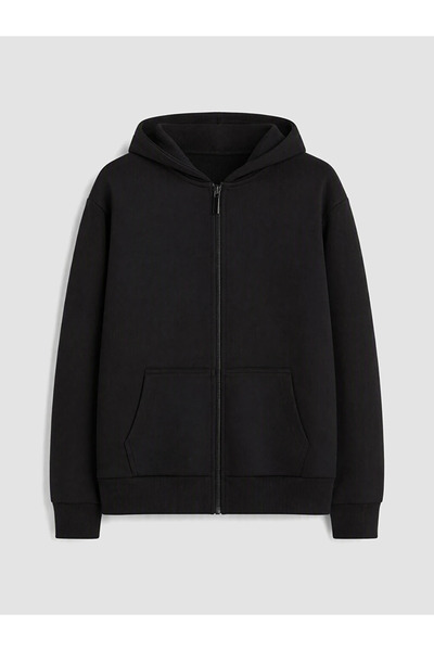 LC Waikiki Cardigan negru cu glugă pentru fete