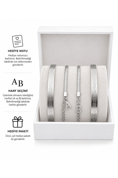 Nutly Accessories Çiftlere Özel Ayetel Kürsi Bileklik ve Harfli İtalyan Bilek...