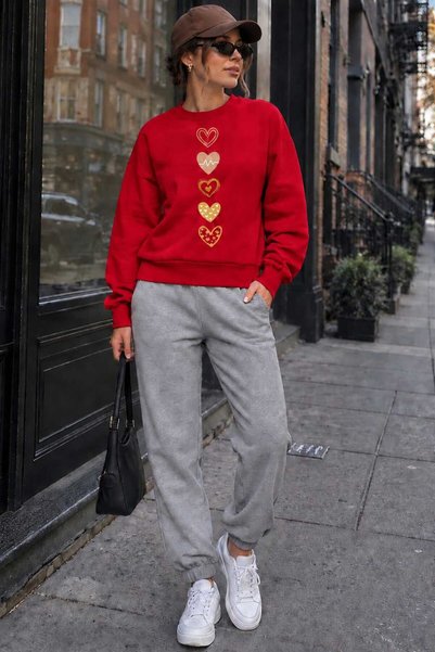 CLOTHES33 Zero-Collar Sweatshirt 2-Piece Combination Winter Shardooned 5-Piec...