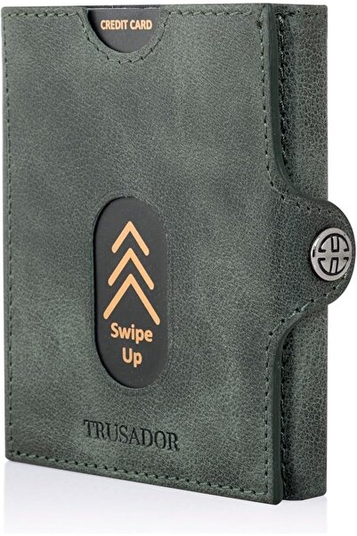 Trusador Valencia Unisex Leather Wallet Small Compact Front Pocket RFID With ...