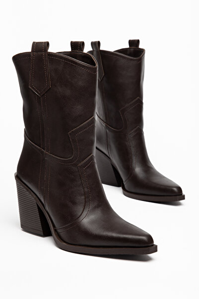 MS SUGAR SHOES Γυναικείες μπότες καουμπόι με μυτερή μύτη και χοντρό τακούνι W...