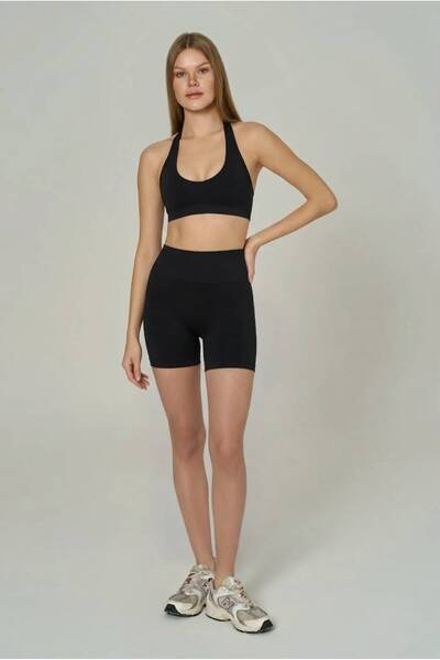 Nala Activewear SEAMLESS MOVE SİYAH BÜZGÜLÜ ŞORT