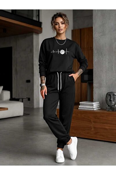 CLOTHES33 Trening cu guler rotund, set din 2 piese, model unisex pentru iarnă...