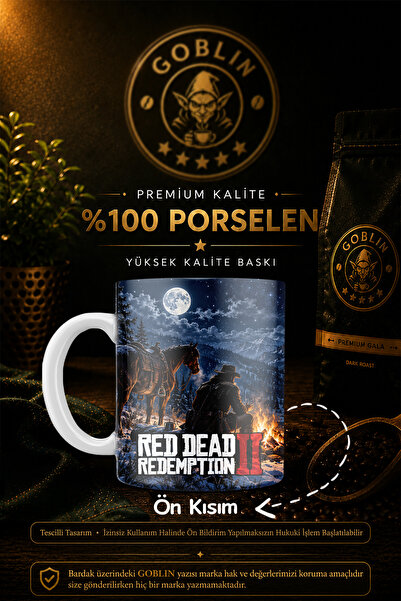 Goblin Red Dead Redemption 2 RDR2 Baskılı Porselen Kupa Bardak - Hediyelik Oy...