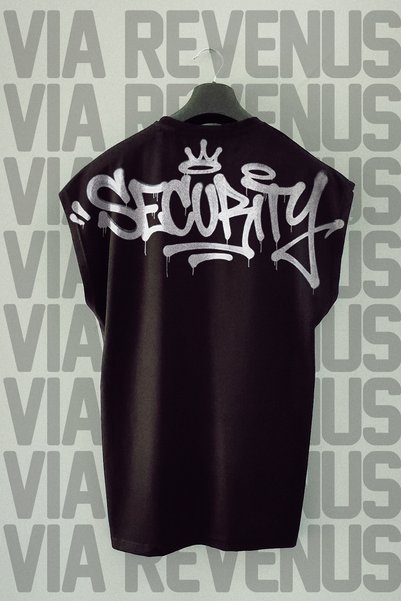 Vordevia Security Back Printed Zero Sleeve Crew Neck Sports Tshirt