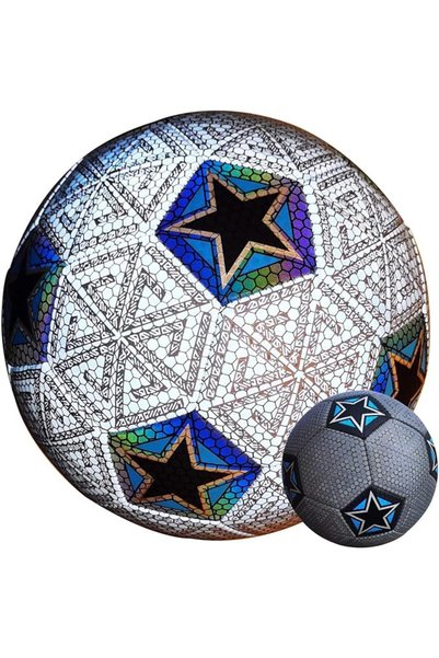 MAKINGTEC Soccer Ball, Holographic Soccer Ball Size 5, Reflective Glowing Soc...