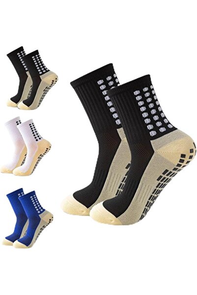 ALMEKAQUZ 3 Pairs Grip Football Socks, Grip Soccer Socks for Kids Boy, Anti S...