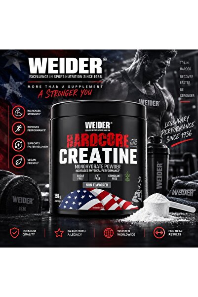 Weider Hard.core Creatine Monohidrat 250g - Kreatin Güç takviyesi
