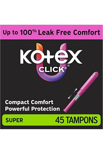 U by Kotex Tampons, Click Compact, Super Absorbency, Unscented, 45 Count