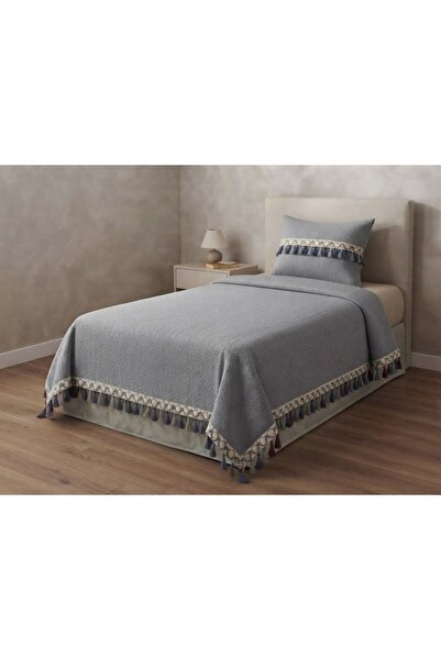 Madame Asel Home Pique Bedspread Single Size 100% Cotton with Tassel Detail
