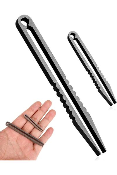 Yelajoy 2pcs Mini Tweezers Portable Titanium Tweezers, Portable Travel EDC Tw...