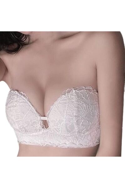 Dress Cici حمالة صدر دانتيل بدون حمالات، حمالة صدر مبطنة بدون أسلاك بفتحة عمي...