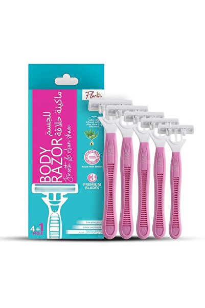 Floren Disposable Body Razors for Women - Pack of 5 | With Aloe Vera & Vitami...