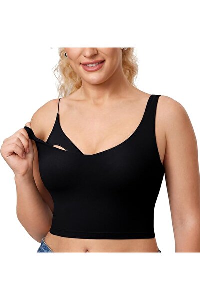 GENERAL MOMANDA Women's Nursing Bras Longline Sports Breastfeeding V Neck Sle...