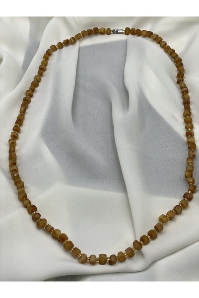 Genel Markalar Orijinal Ukrayna Kaya Damla Kehribar Küp Kesim Bal Sarısı Kolye (68 cm)
