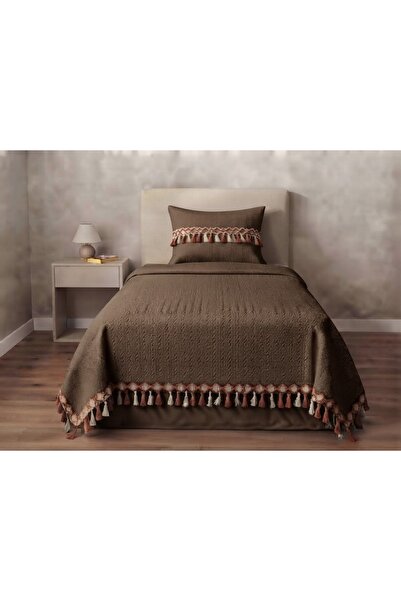 Madame Asel Home Pique Bedspread Single Size 100% Cotton with Tassel Detail