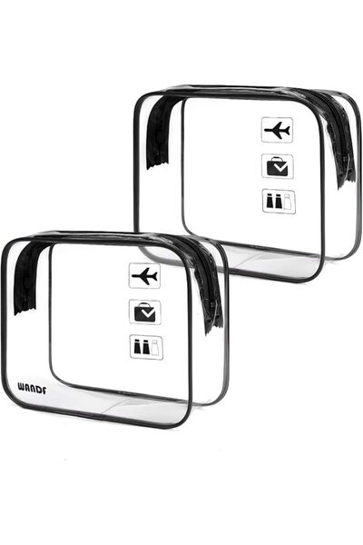 WANDF TSA Approved Clear Travel Toiletry Bag wih Zippers Carry-on Travel Acce...
