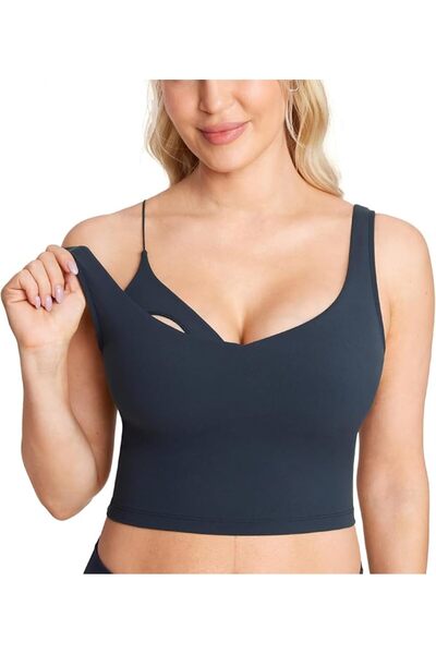 GENERAL MOMANDA Women's Nursing Bras Longline Sports Breastfeeding V Neck Sle...