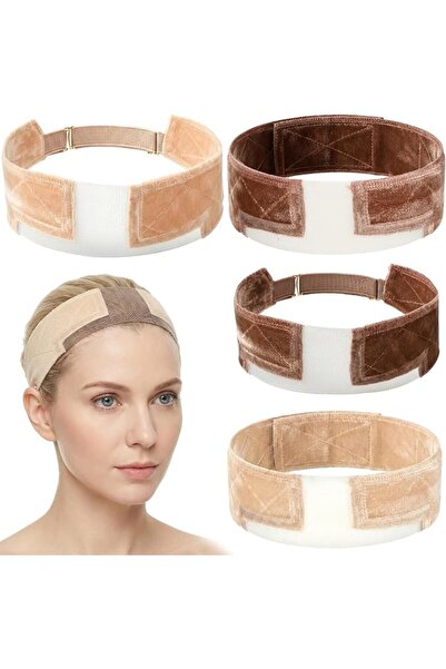 Yelajoy 4 PCS Wig Grip Headband, Velvet Non-Slip Band with Adjustable Fit, Br...
