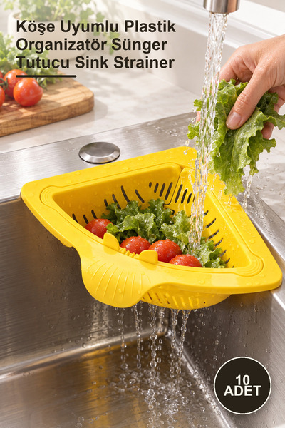 Yenilig 10 Pieces Kitchen and Bathroom Triangular Sink Strainer – Corner-Comp...